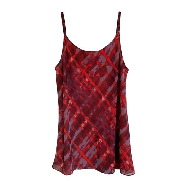 CAbi‎ Cherish Sleeveless Blouse/Tank Top Maroon Red Purple Print - L EUC - Picture 2 of 13